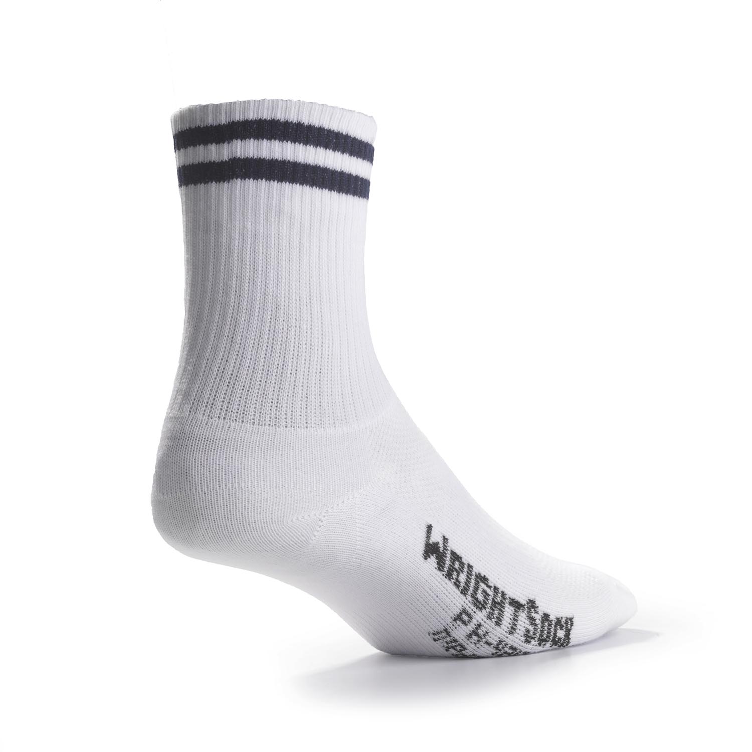 WHITE WRIGHTSOCK CUSHIONED DLX CREW LENGTH SOCK